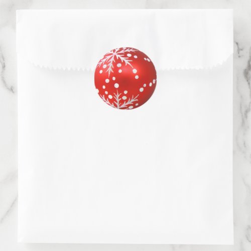 Red Baubles Christmas Classic Round Sticker