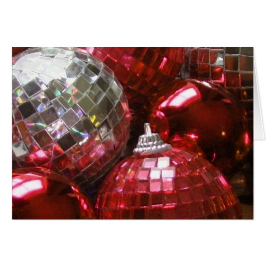 Red Baubles greetings card (Front Horizontal)