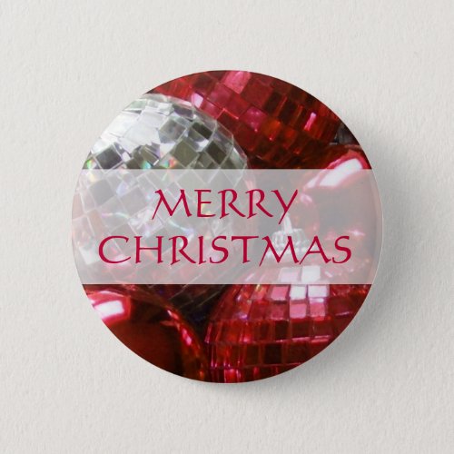 Red Baubles Merry Christmas  button