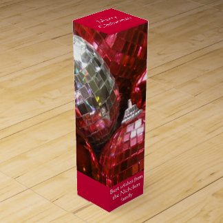 Red Baubles Text wine gift box red