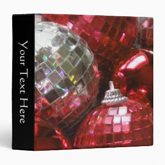Red Baubles 'Your Text' binder black