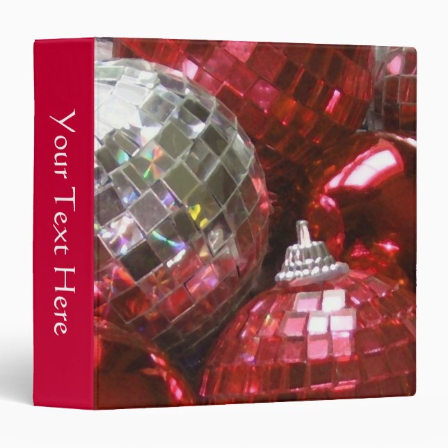 Red Baubles 'Your Text' binder red (Front/Spine)