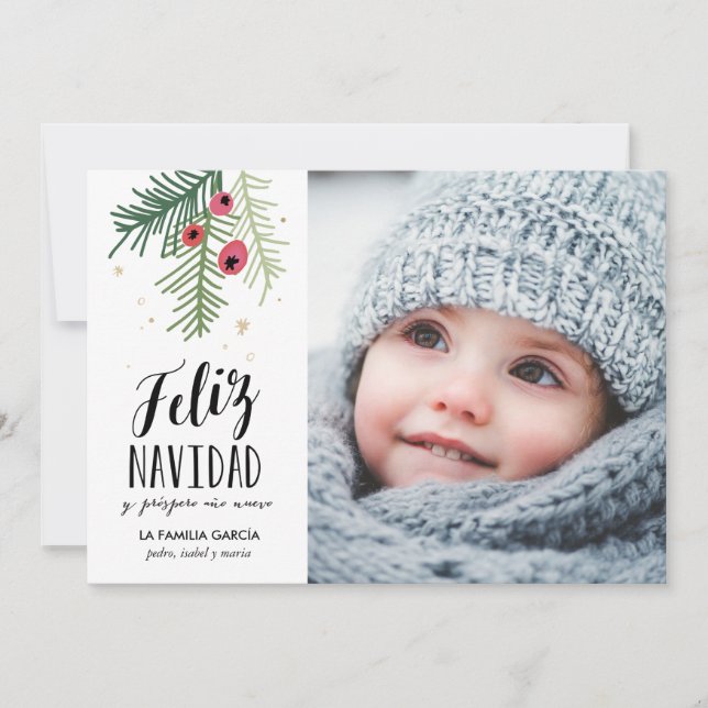 Red Bayas | Merry Christmas Holiday Card (Front)