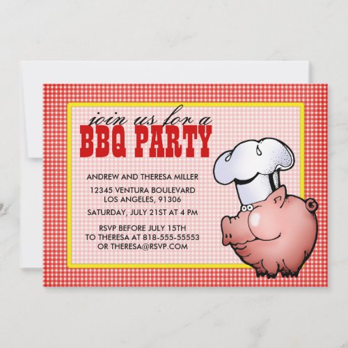 Red BBQ Party Invitation