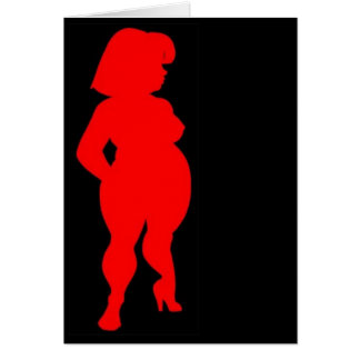 red bbw silhouette cards