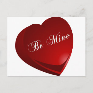 Red Be Mine Heart Postcard