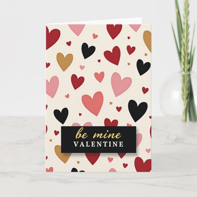 Red Be Mine Valentine Heart Card (Front)