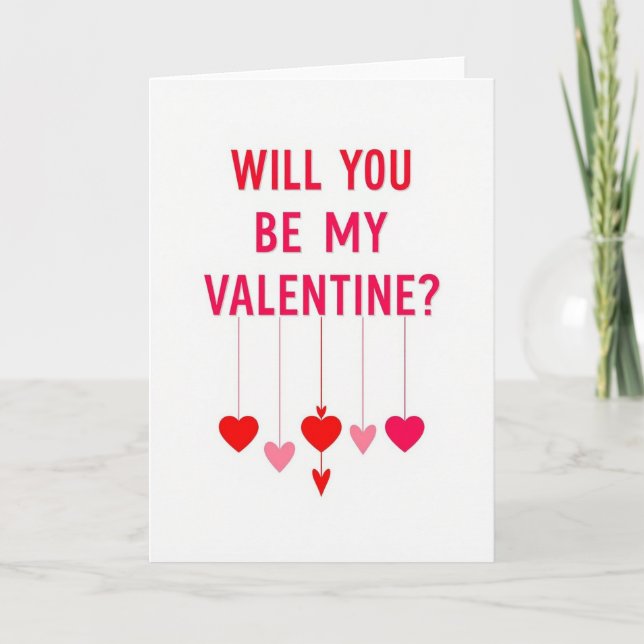 Red Be My Valentine Card (Front)