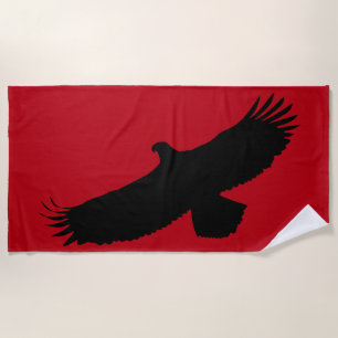 Red Beach Towel with Eagle - Choose Color