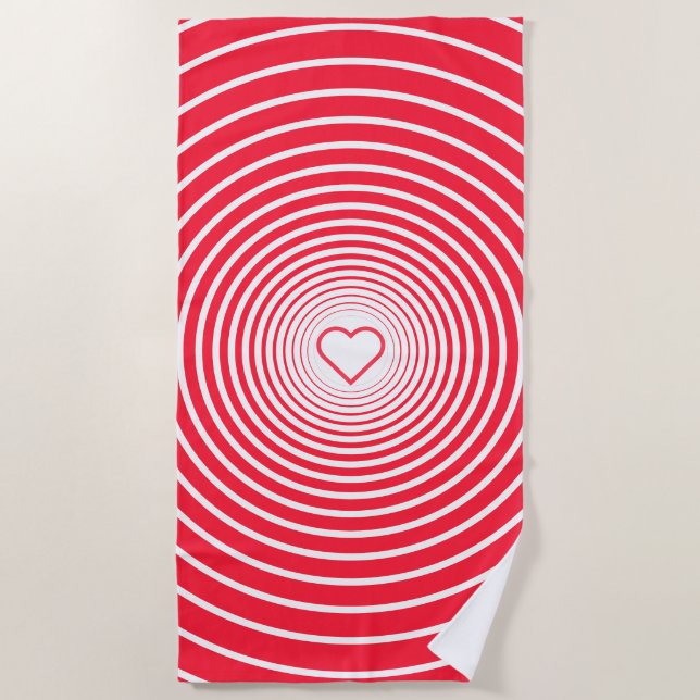 Red Beach Towel with Heart (Front)