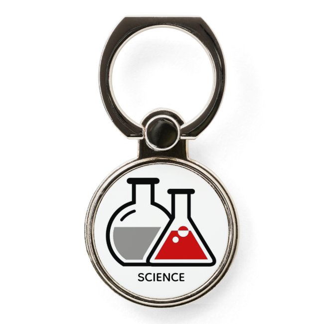 Red Beakers Chemistry Design Phone Ring Grip