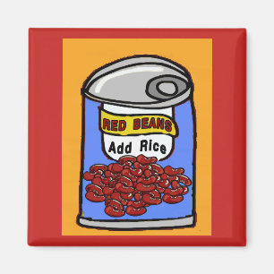 Red Beans, add rice, comical can Magnet