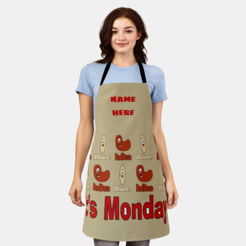 Red Beans  Rice Design add text Apron