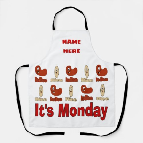 Red Beans  Rice Design add text Apron