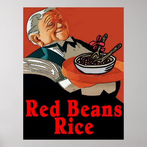 Red Beans  Ricevintage waiter Poster