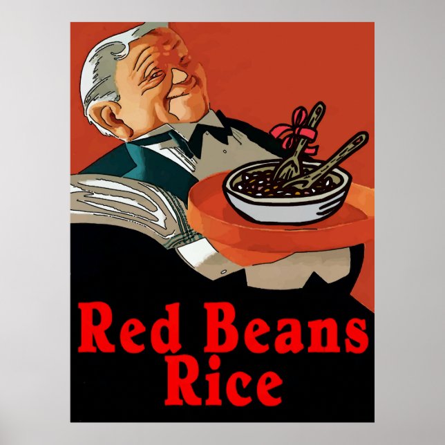Red Beans & Rice,vintage waiter Poster (Front)