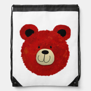 Red Bear Drawstring Bag