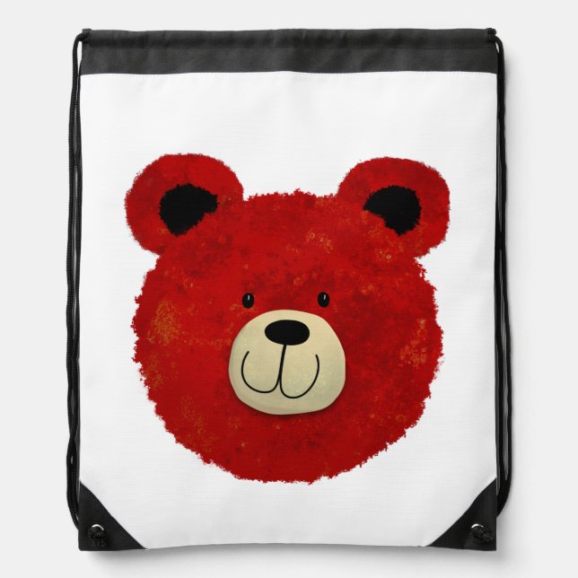 Red Bear Drawstring Bag (Front)