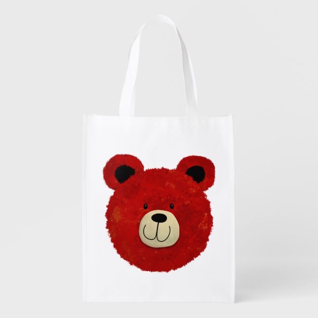 Red Bear Grocery Bag (Front)