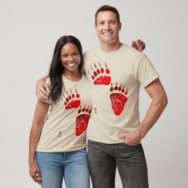Red Bear Paws (Front & Back) - Long Sleeve Tee (Unisex)