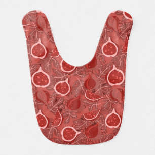 Red beautiful fig fruit pattern baby bib