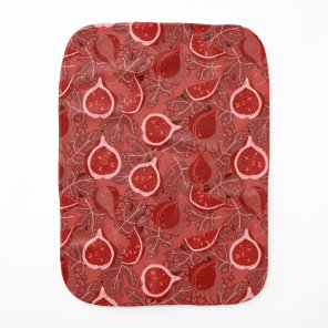 Red beautiful fig fruit pattern baby burp cloth