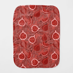 Red beautiful fig fruit pattern baby burp cloth