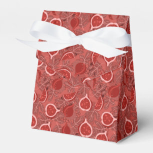 Red beautiful fig fruit pattern favor boxes