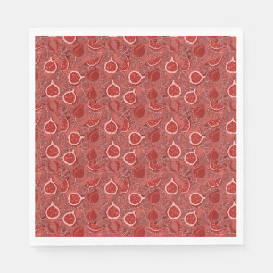 Red beautiful fig fruit pattern napkins