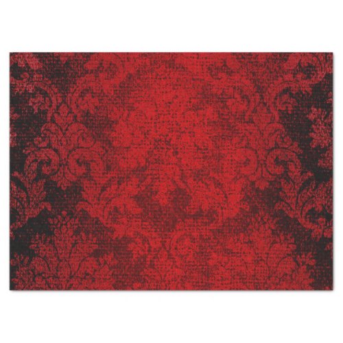 Red Beautiful Goth Victorian Damask Vintage Tissue Paper