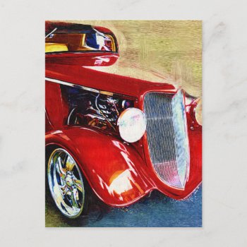 Red Beauty - Classic Collector's Car Postcard by CountryCorner at Zazzle