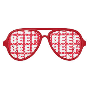 Red beef meat obsession party shades sunglasses