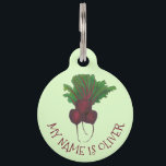Red Beet Bunch Vegetable Garden Beetroot Foodie Pet Tag<br><div class="desc">Design features an original marker illustration of a delicious bunch of red beet vegetables. Great for your favorite gardener,  chef,  or vegetarian foodie!

Don't see what you're looking for? Need help with customization? Click "contact this designer" to have something created just for you!</div>