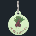 Red Beet Bunch Vegetable Garden Beetroot Foodie Pet Tag<br><div class="desc">Design features an original marker illustration of a delicious bunch of red beet vegetables. Great for your favorite gardener,  chef,  or vegetarian foodie!

Don't see what you're looking for? Need help with customization? Click "contact this designer" to have something created just for you!</div>