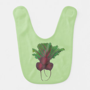 Red Beet Bunch Vegetable Vegetarian Gardening Food Baby Bib