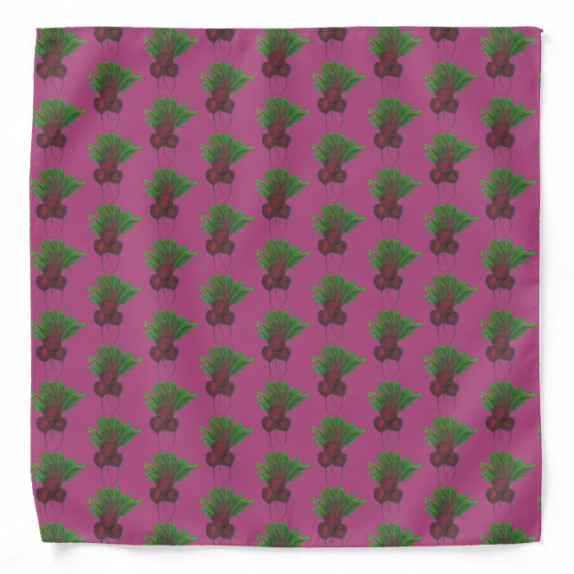 Red Beet Bunch Vegetable Vegetarian Gardening Food Bandana (Front)