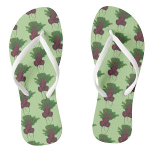 Red Beet Bunch Vegetable Vegetarian Gardening Food Flip Flops
