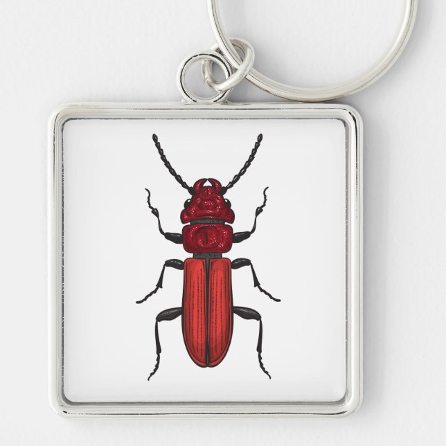 Red beetle keychain (Front)