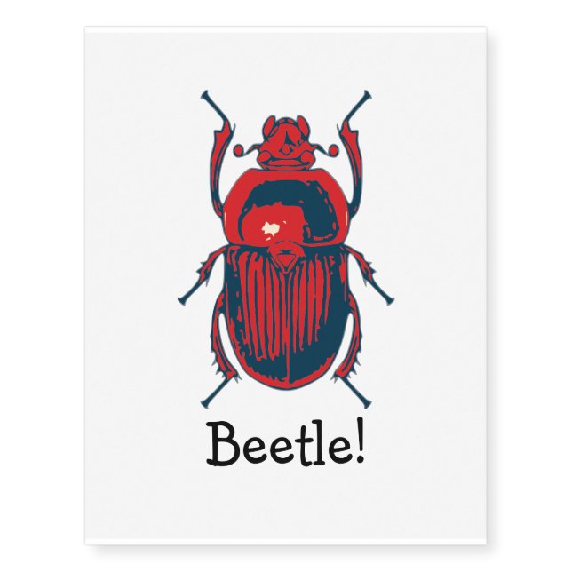 Red beetle temporary tattoos (Front)