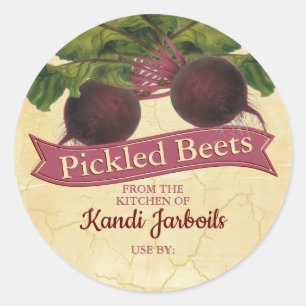 Red beets personalized home canning homemade by C Classic Round Sticker