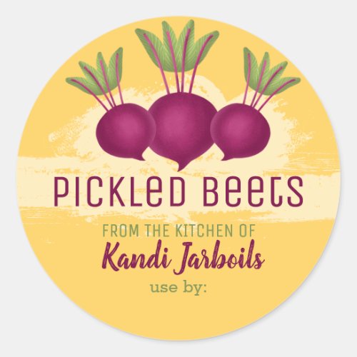  Red beets personalized home canning homemade by C Classic Round Sticker