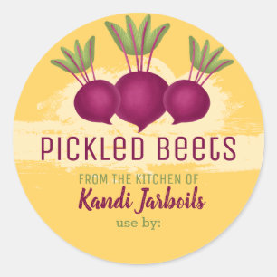 Red beets personalized home canning homemade by C Classic Round Sticker