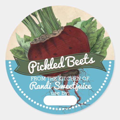  Red beets personalized home canning homemade by Classic Round Sticker