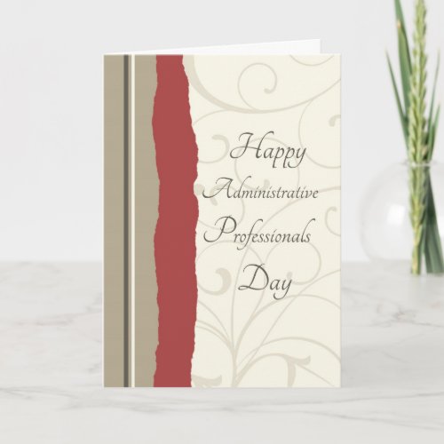Red Beige Administrative Professionals Day Card