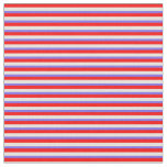 [ Thumbnail: Red, Beige, and Medium Slate Blue Stripes Fabric ]