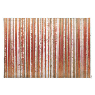 Red, Beige, and White Striped Pattern Cloth Placemat