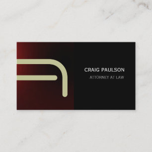 Red Beige Black Monogram Attorney Business Card