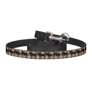 Red Beige Buffalo Plaid Bull Moose Animal Dog Pet Leash