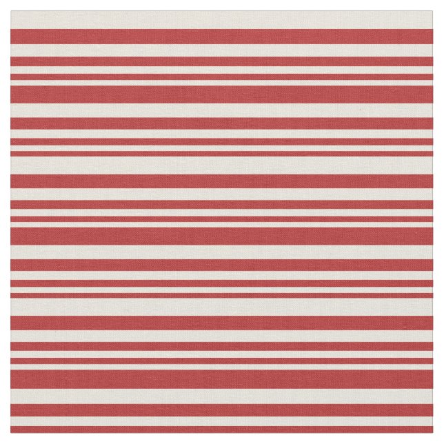 Red & Beige Colored Lines Fabric (Close Up)
