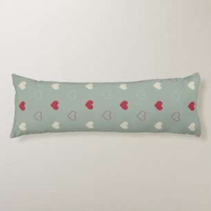 Red & Beige Heart Pattern Wallpaper Body Pillow
